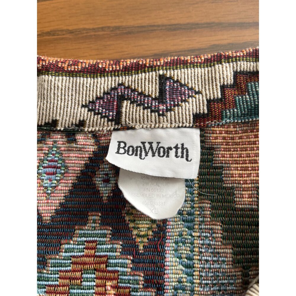 Bonworth Aztec Print Sw Style Button Up Jacket Si… - image 4